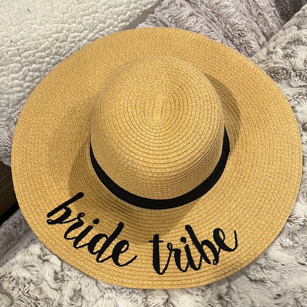Woven Straw “Bride Tribe” Hat